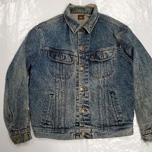 Vintage Lee Denim Jean Jacket Distressed